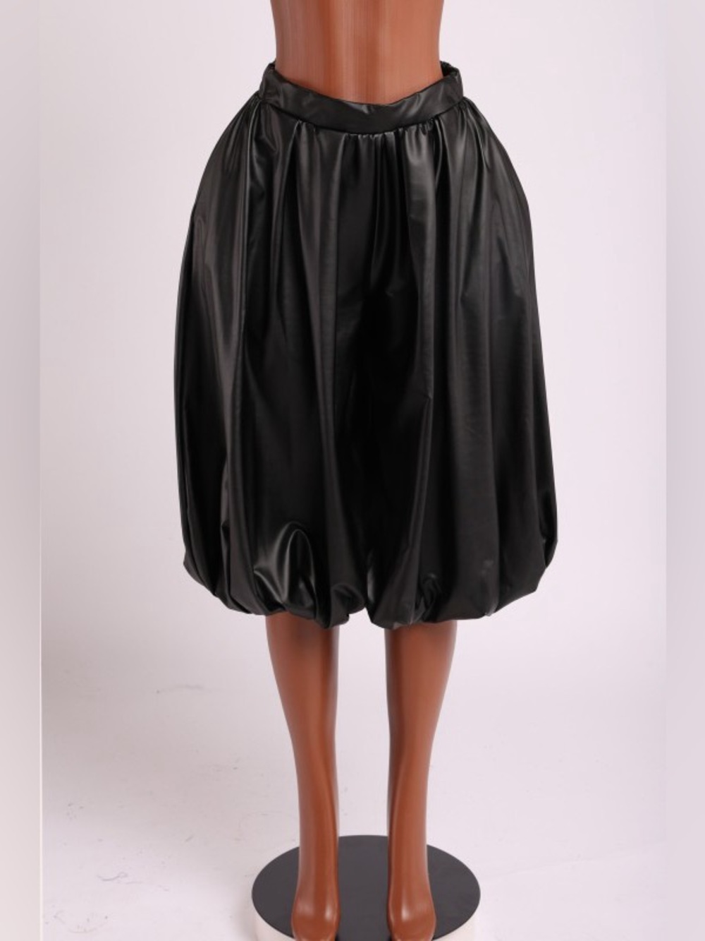 Faux Leather Bubble Shorts - Sleek Faux Leather Style
